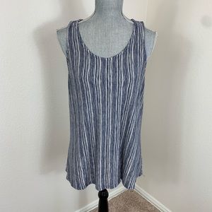 Blue and White striped Tank Tunic Top